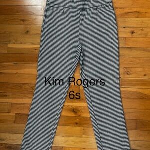 Kim Rogers Black and White Houndstooth Cropped Pants